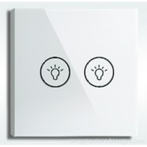86 style, Crystal tempered glass, 2gang wall switch,touch screen light switch with LED indicator, CE approval,quality assurance
